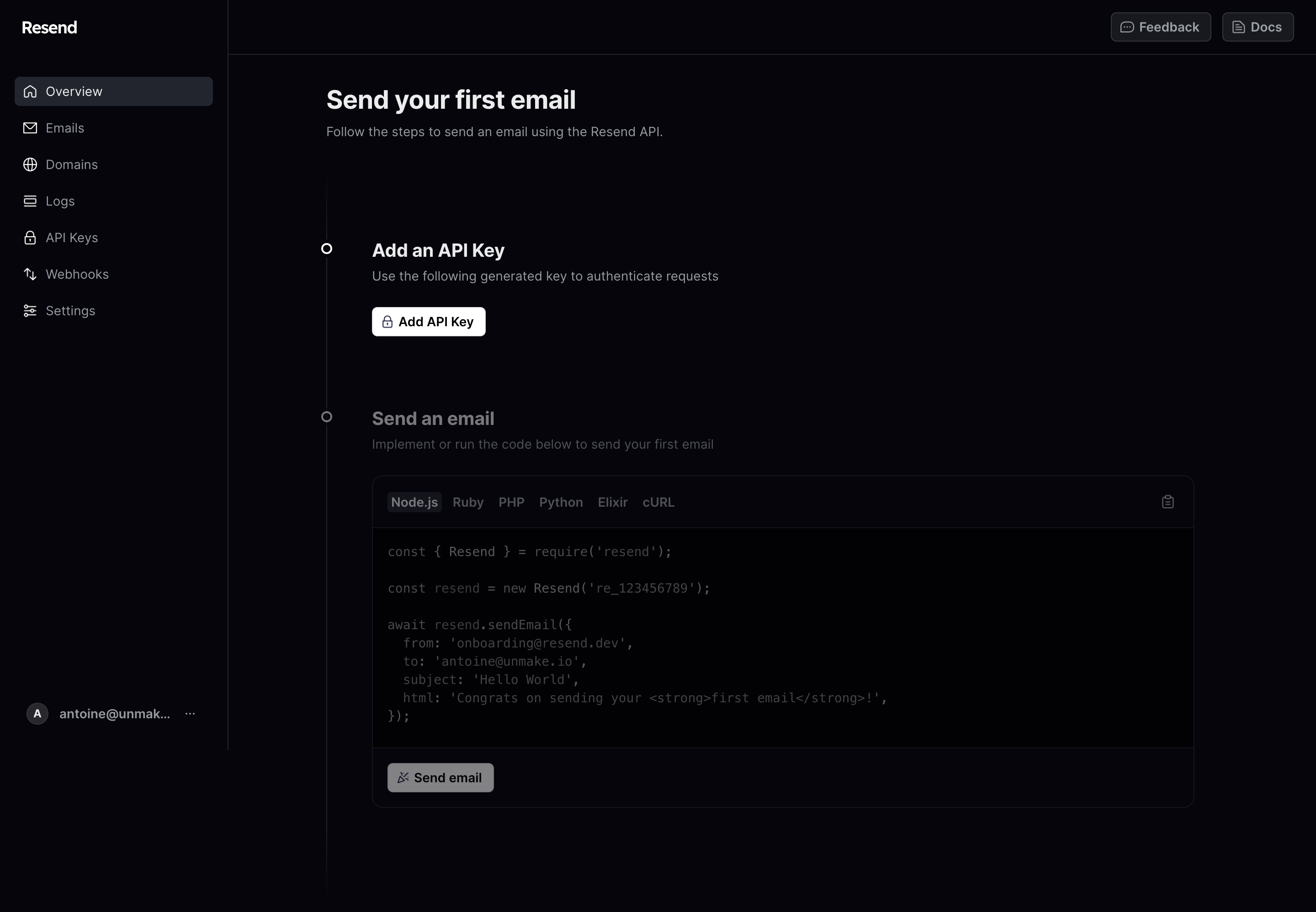 Resend User Onboarding