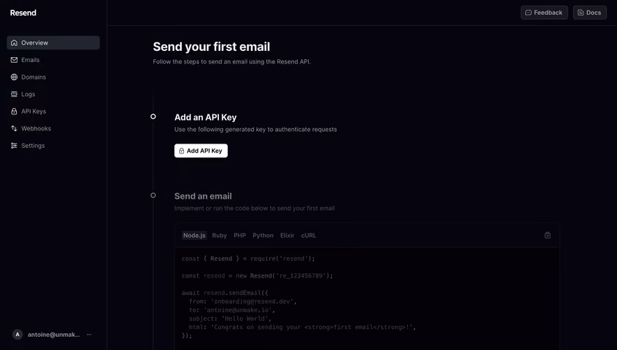 Resend User Onboarding