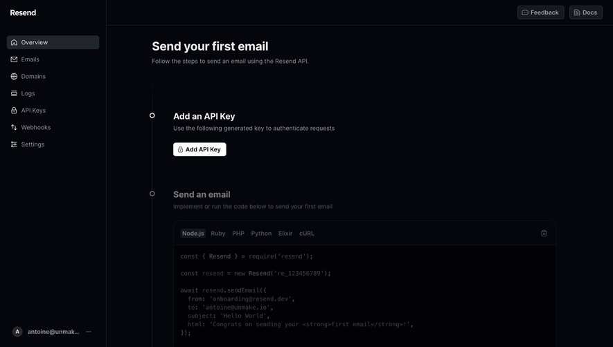 Resend User Onboarding