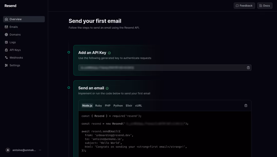 Resend User Onboarding