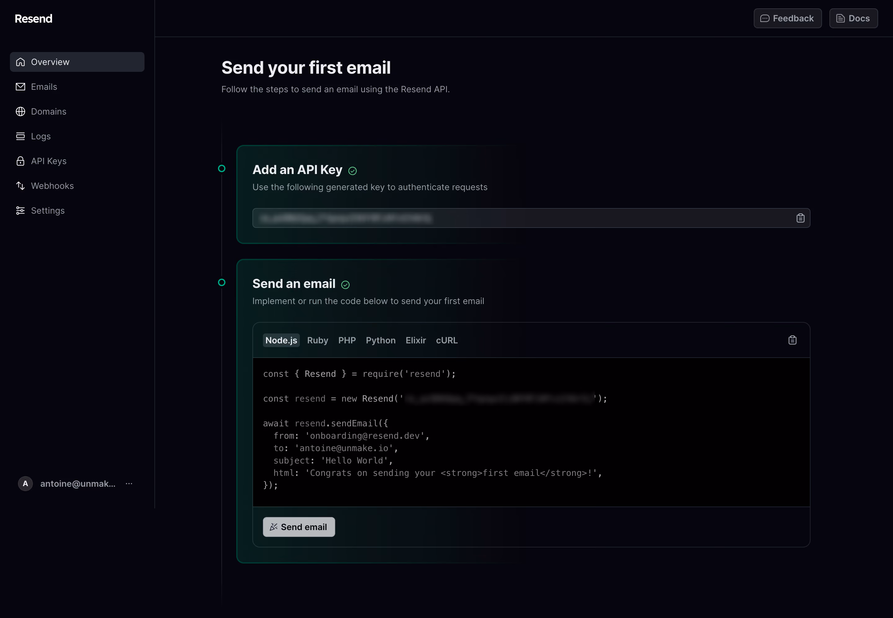 Resend User Onboarding