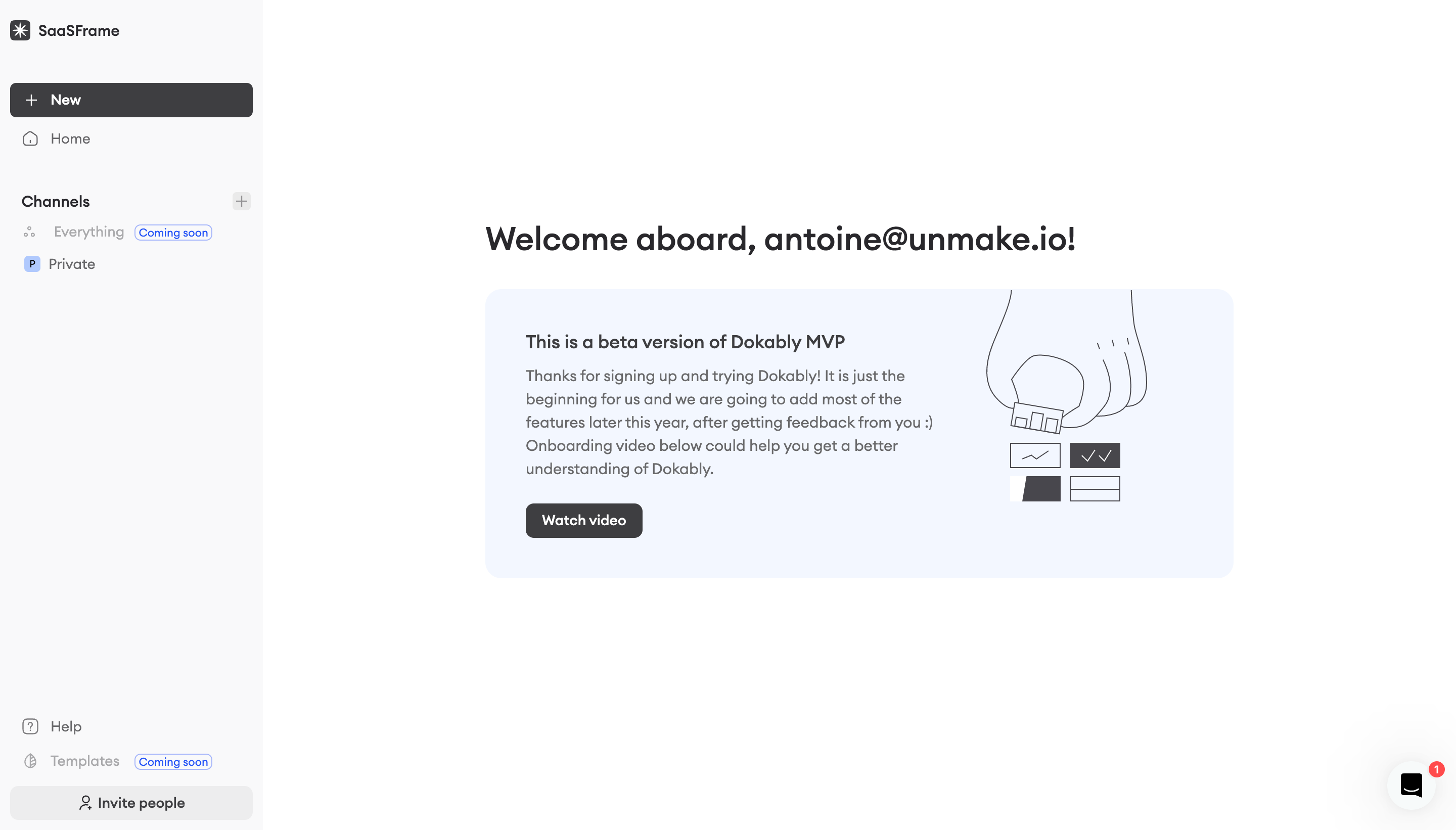 Dokably Welcome Screen