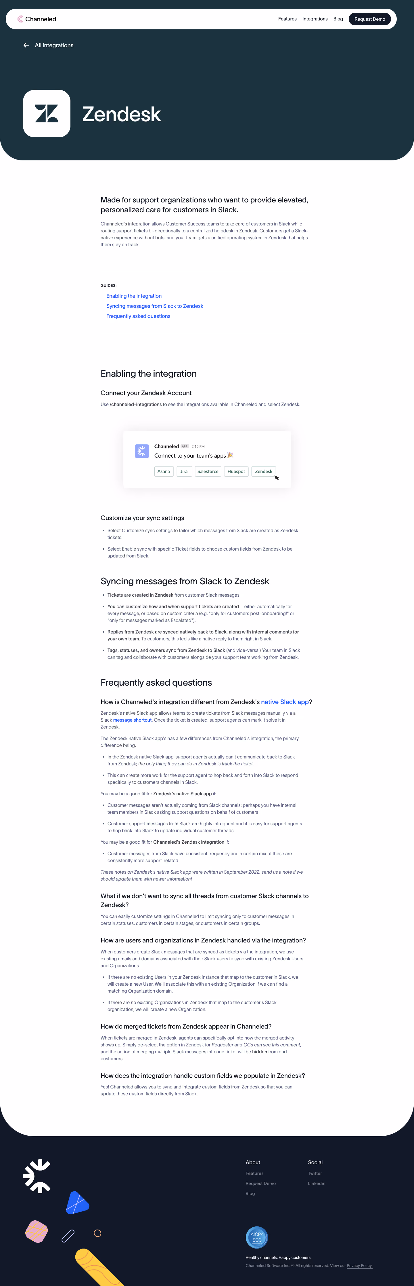 Channeled Integrations Page