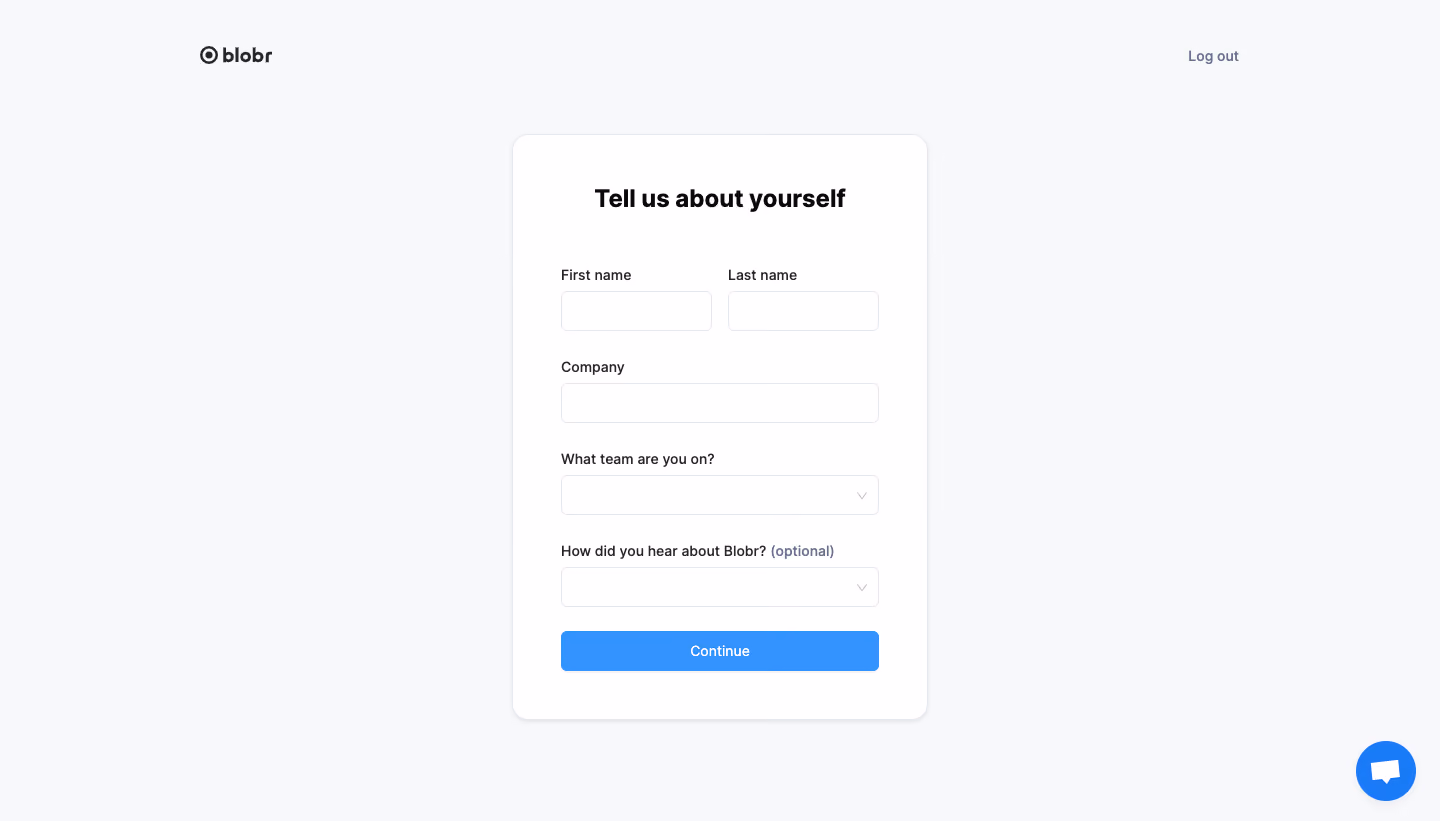 Blobr Account Setup