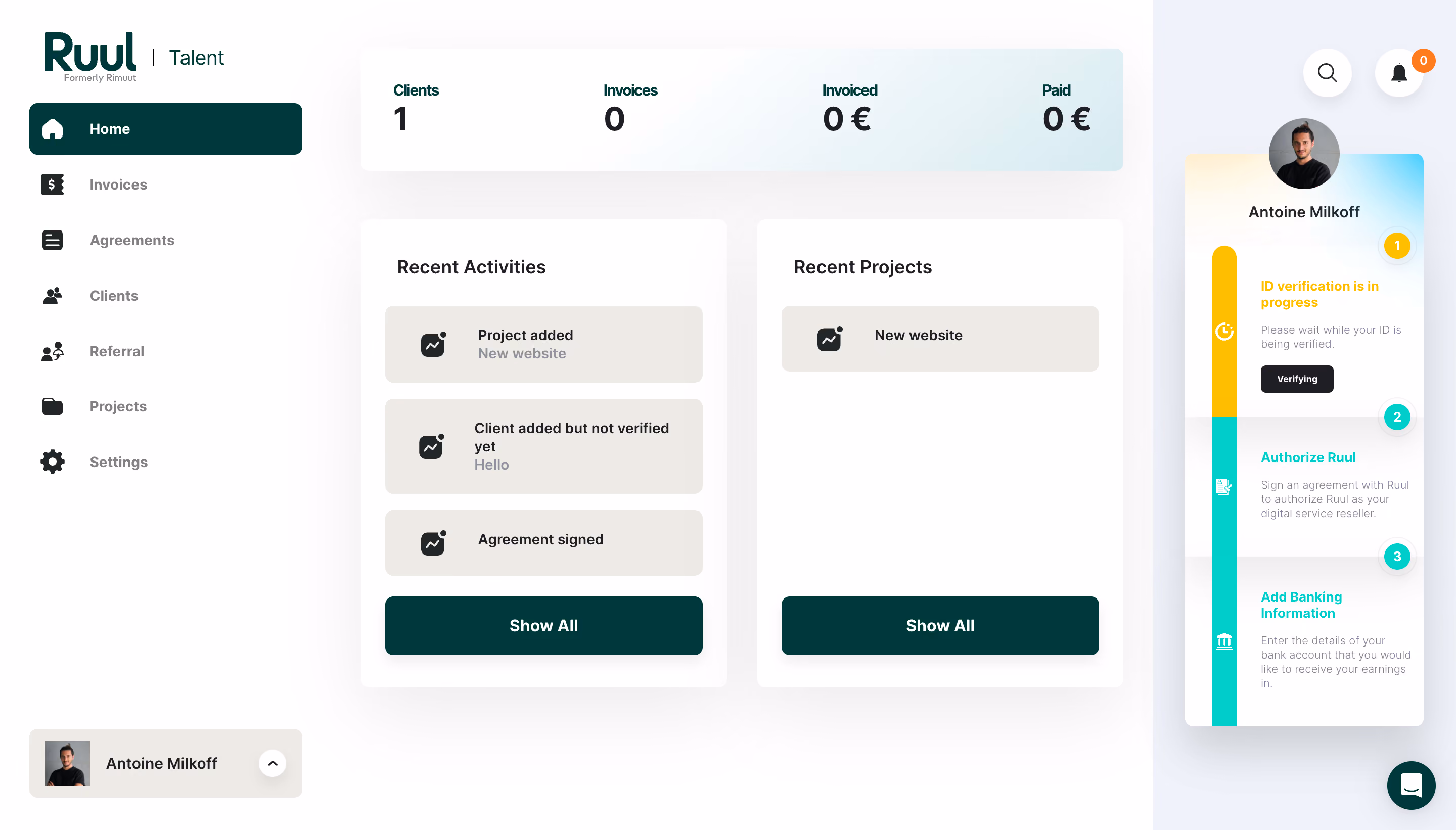 Ruul Dashboard