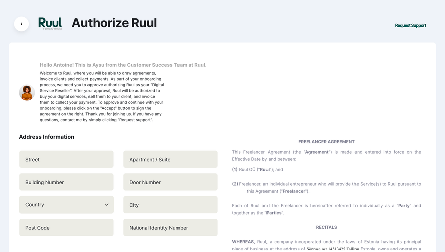 Ruul Sign Agreement