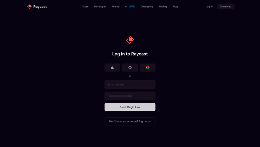 Raycast Login