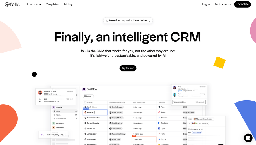 Folk Landing Page