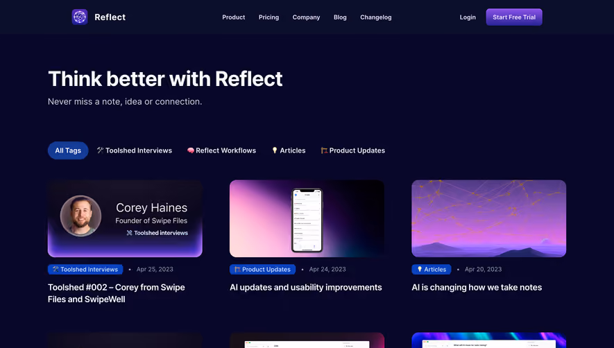 Reflect Blog Feed