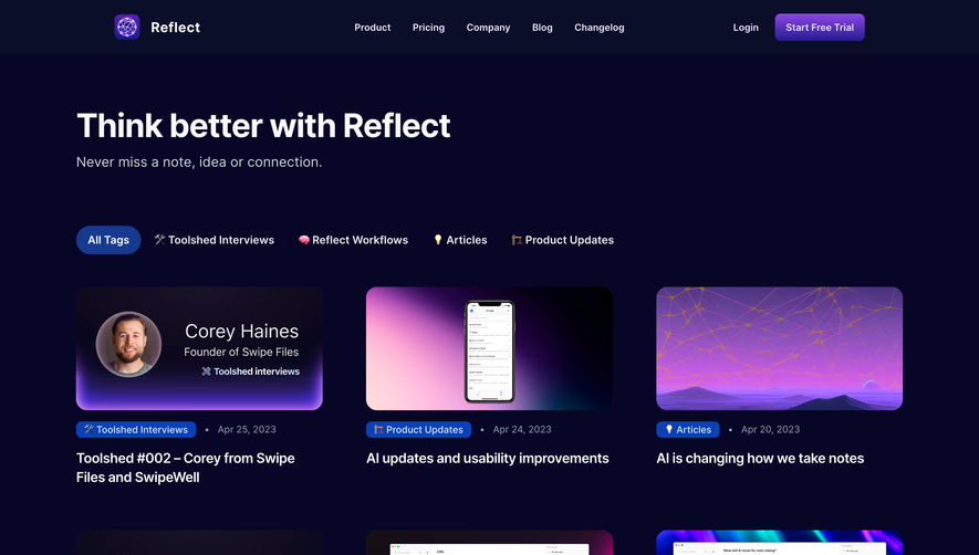 Reflect Blog Feed