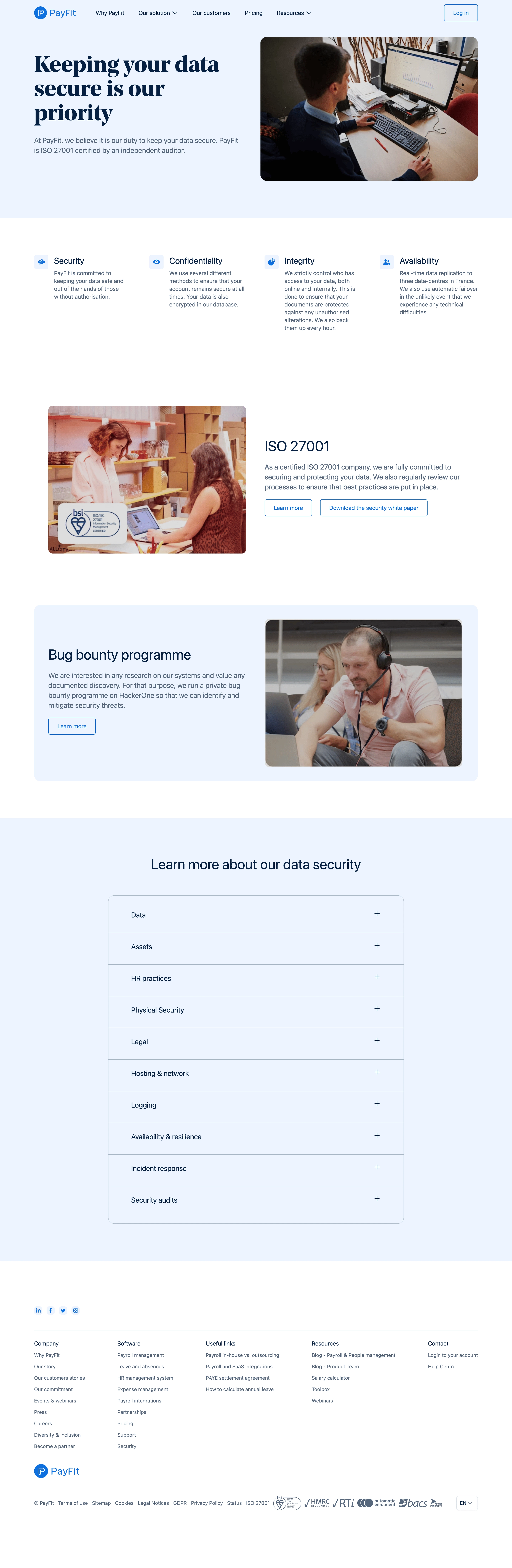 Payfit Security Page