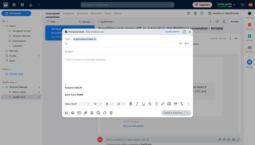 Front Compose Email