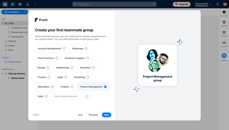 Front Account Setup
