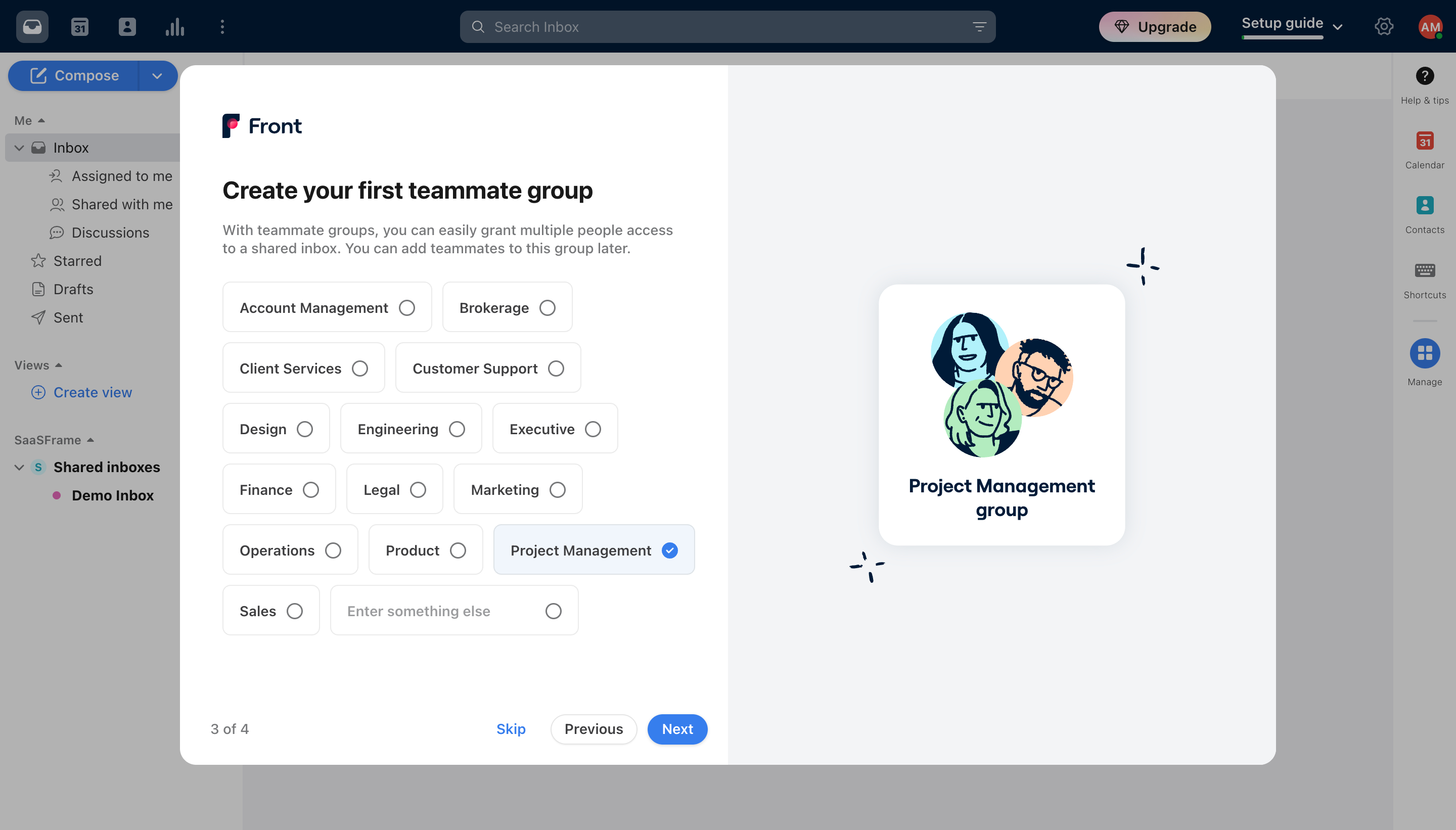 Front Account Setup