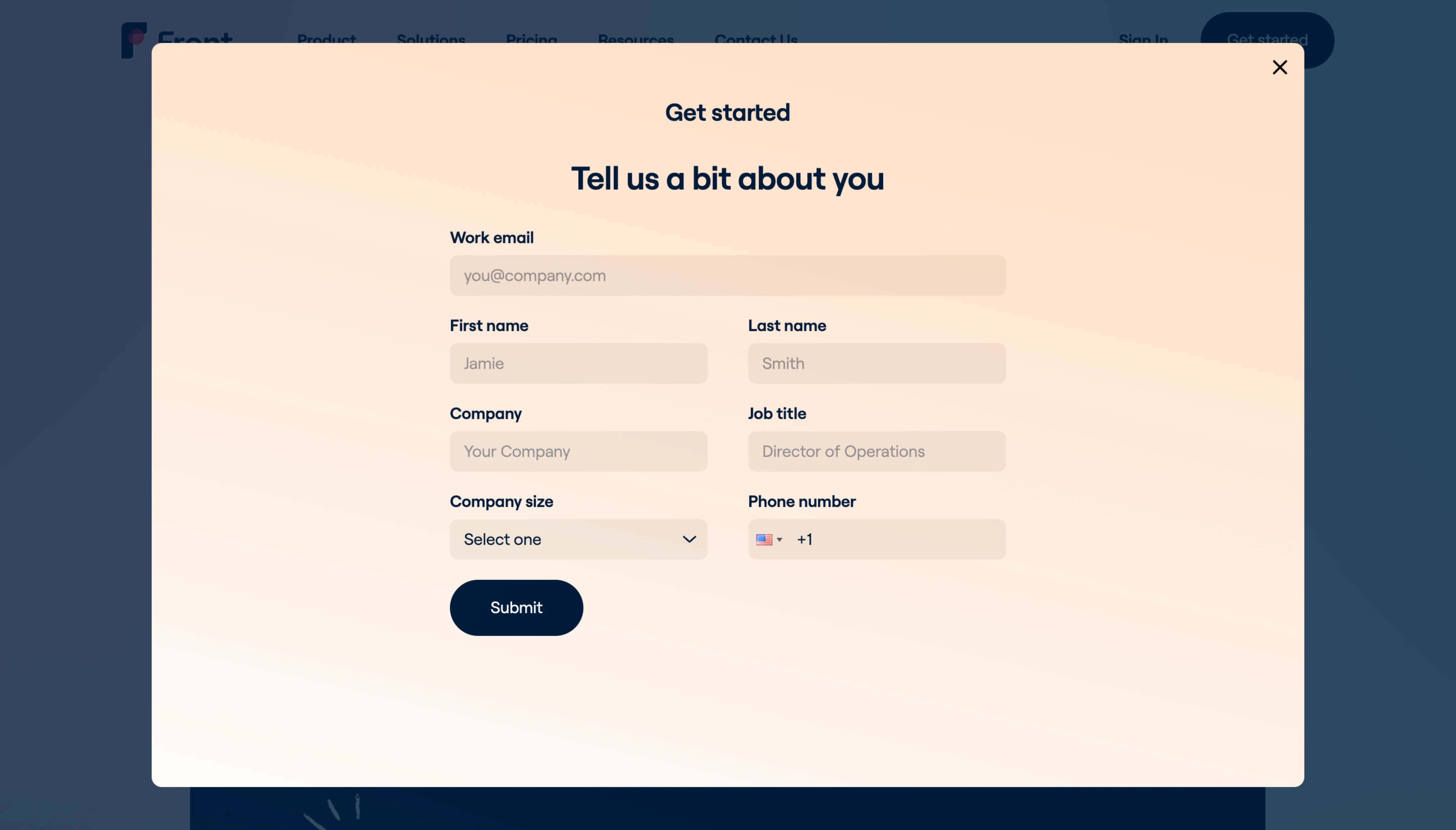 Front Signup