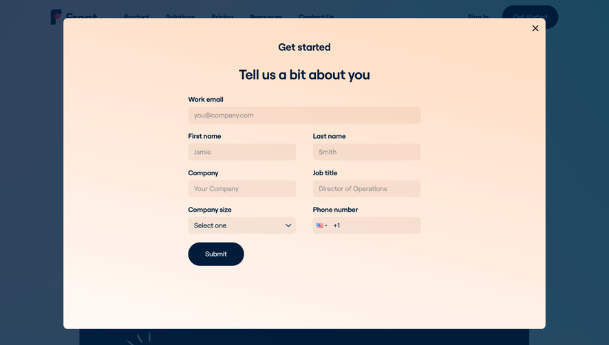 Front Signup