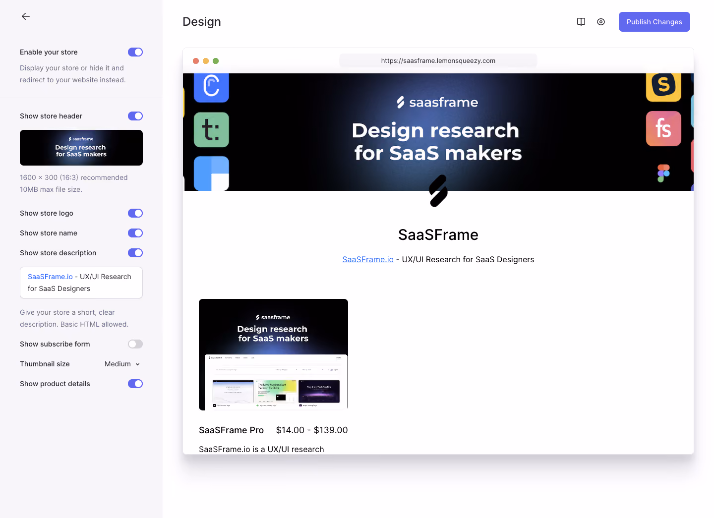 Lemon Squeezy Design Interface