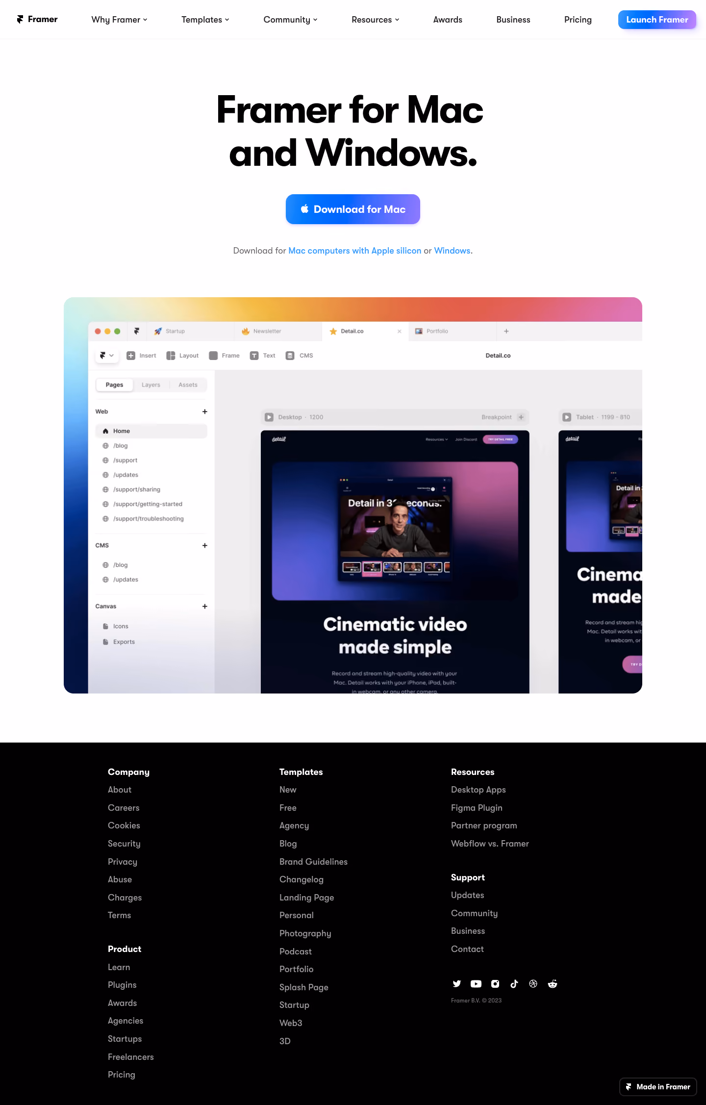 Framer Download Page