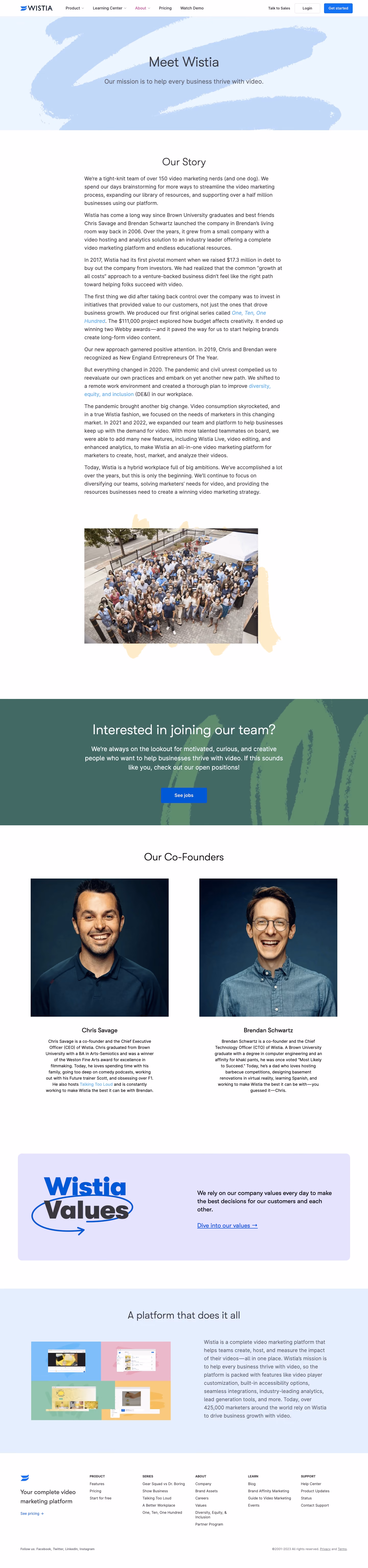 Wistia About Page