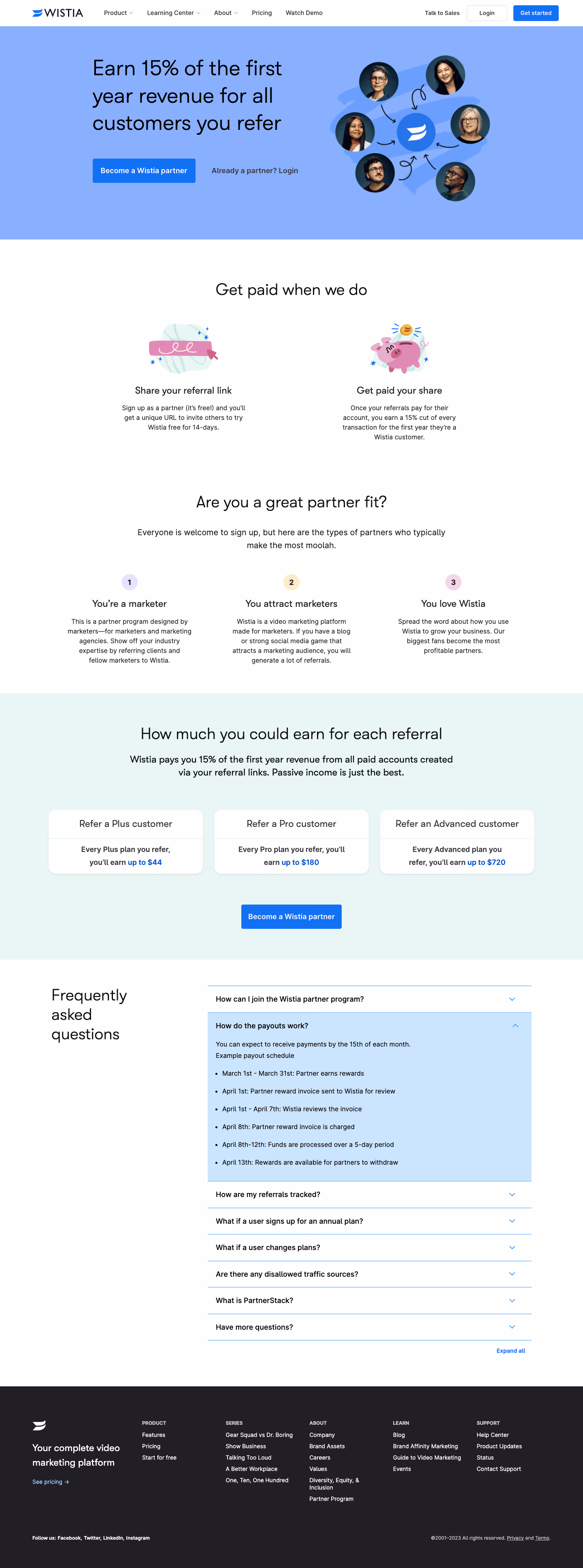 Wistia Affiliate Page