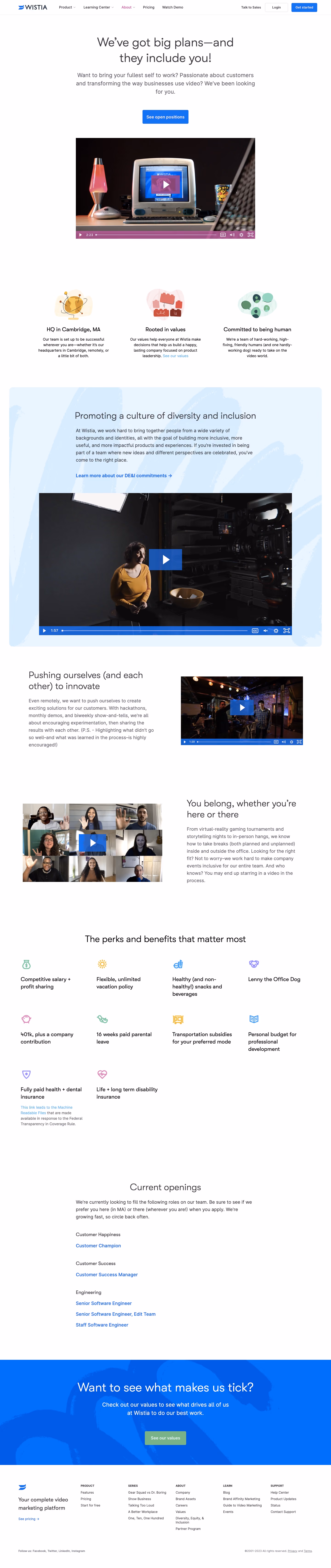 Wistia Careers Page