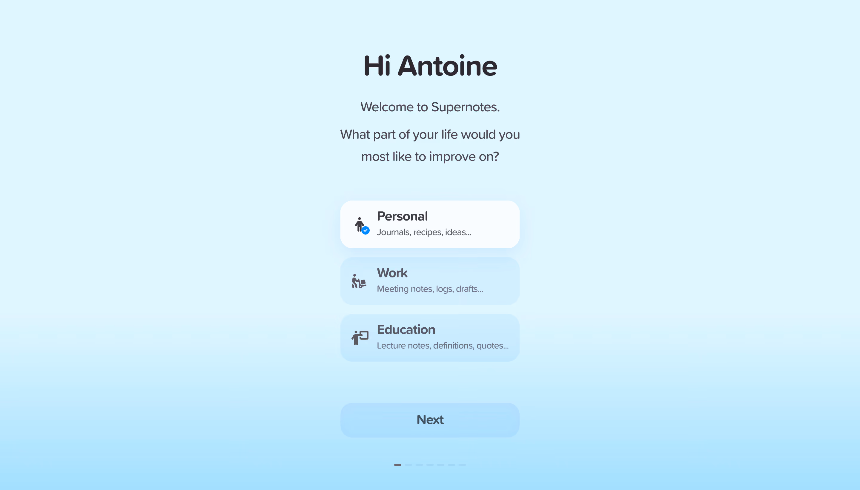 Supernotes User Onboarding