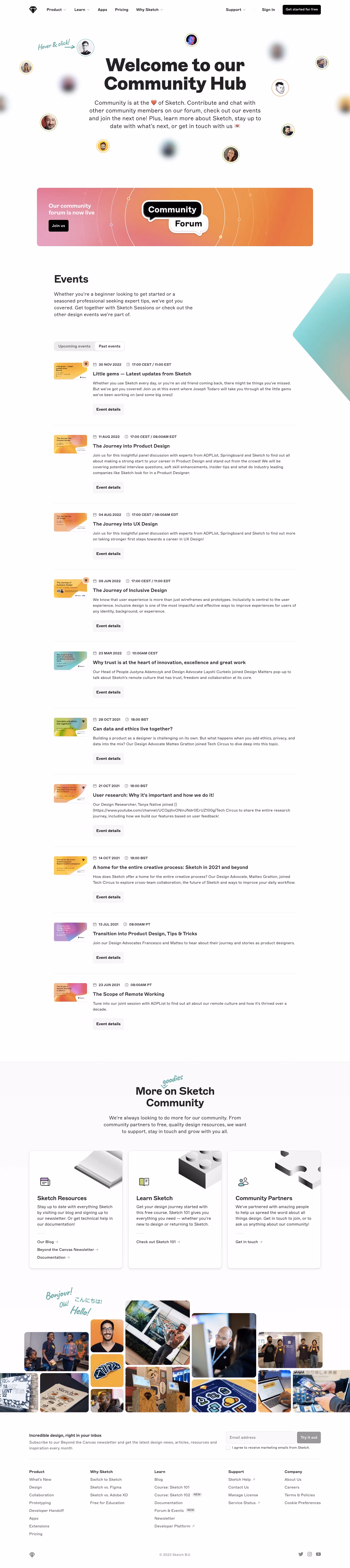 Sketch Events Page