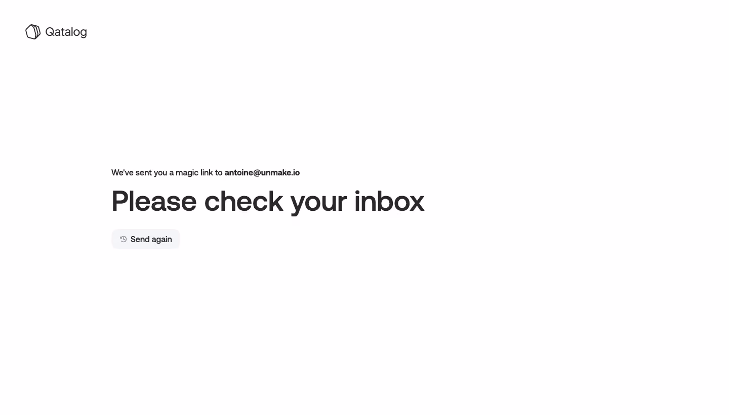 Qatalog Magic Link Sent