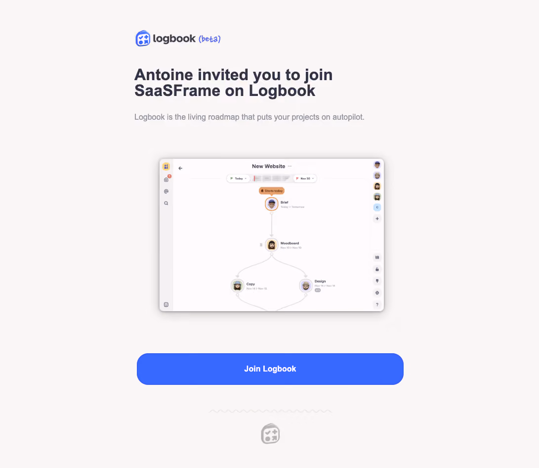 Logbook Invitation Email