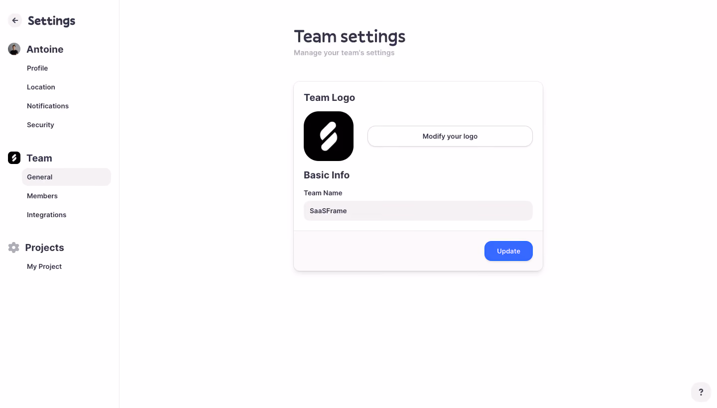 Logbook Team Settings