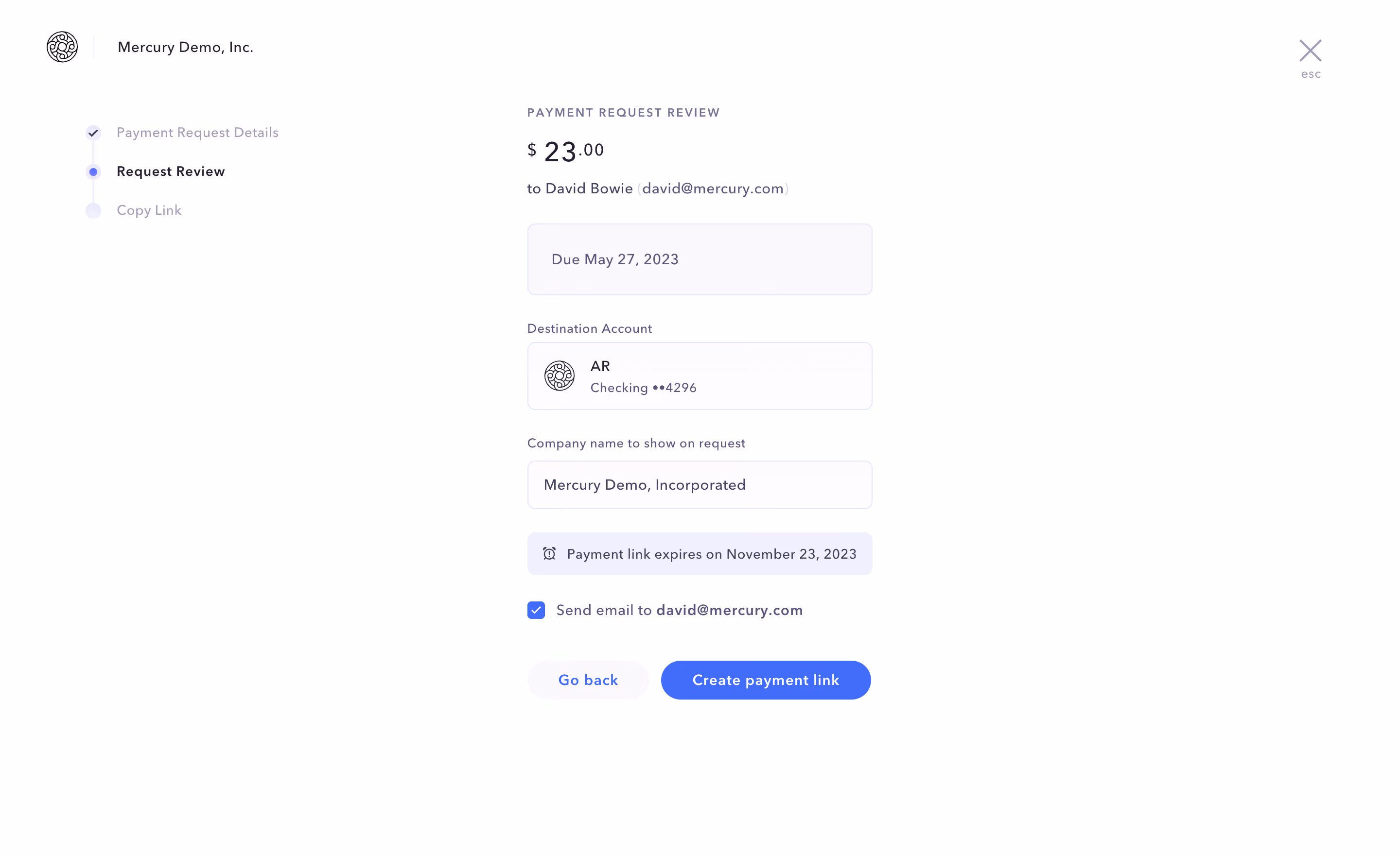 Mercury Payment Request Review