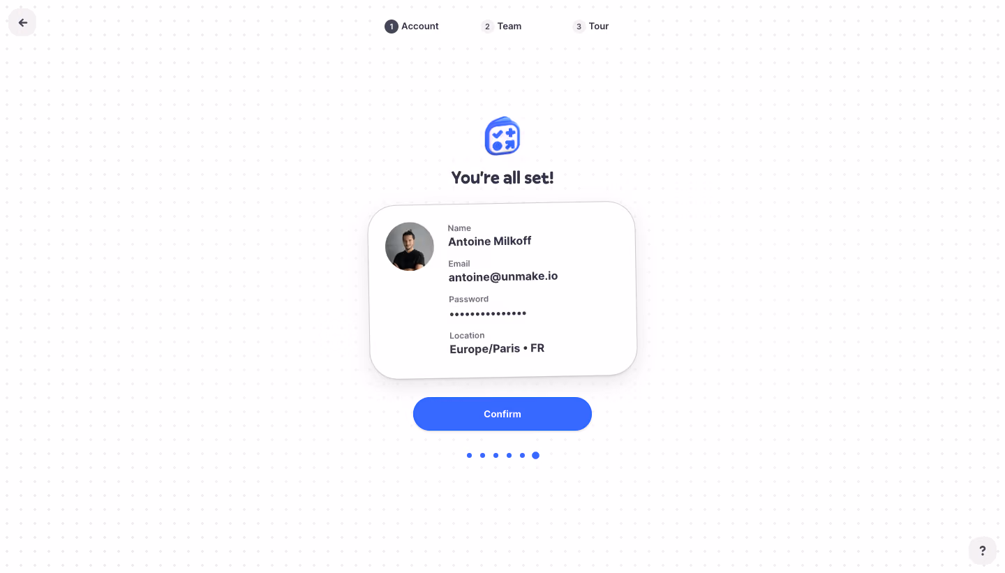 Logbook Confirm Account Details