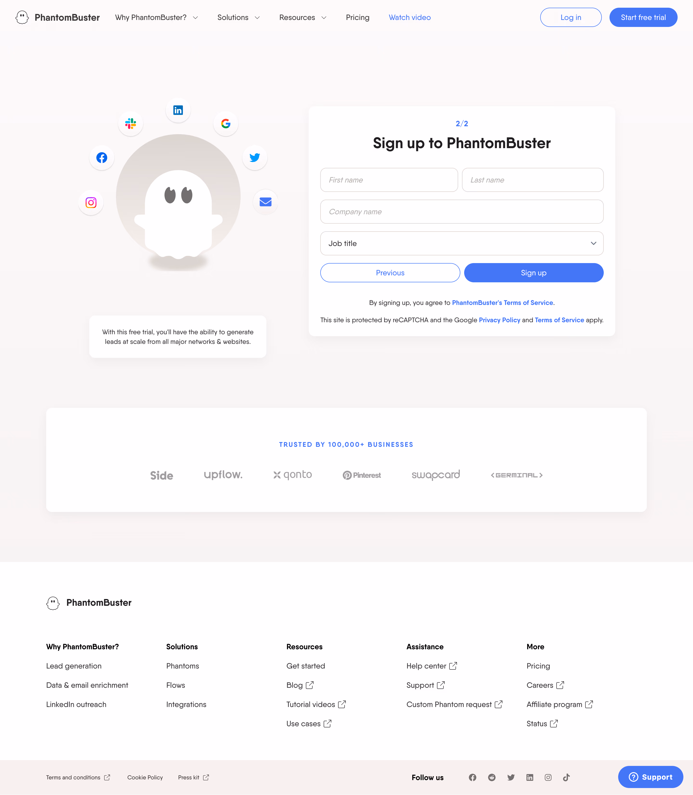 Phantombuster Signup
