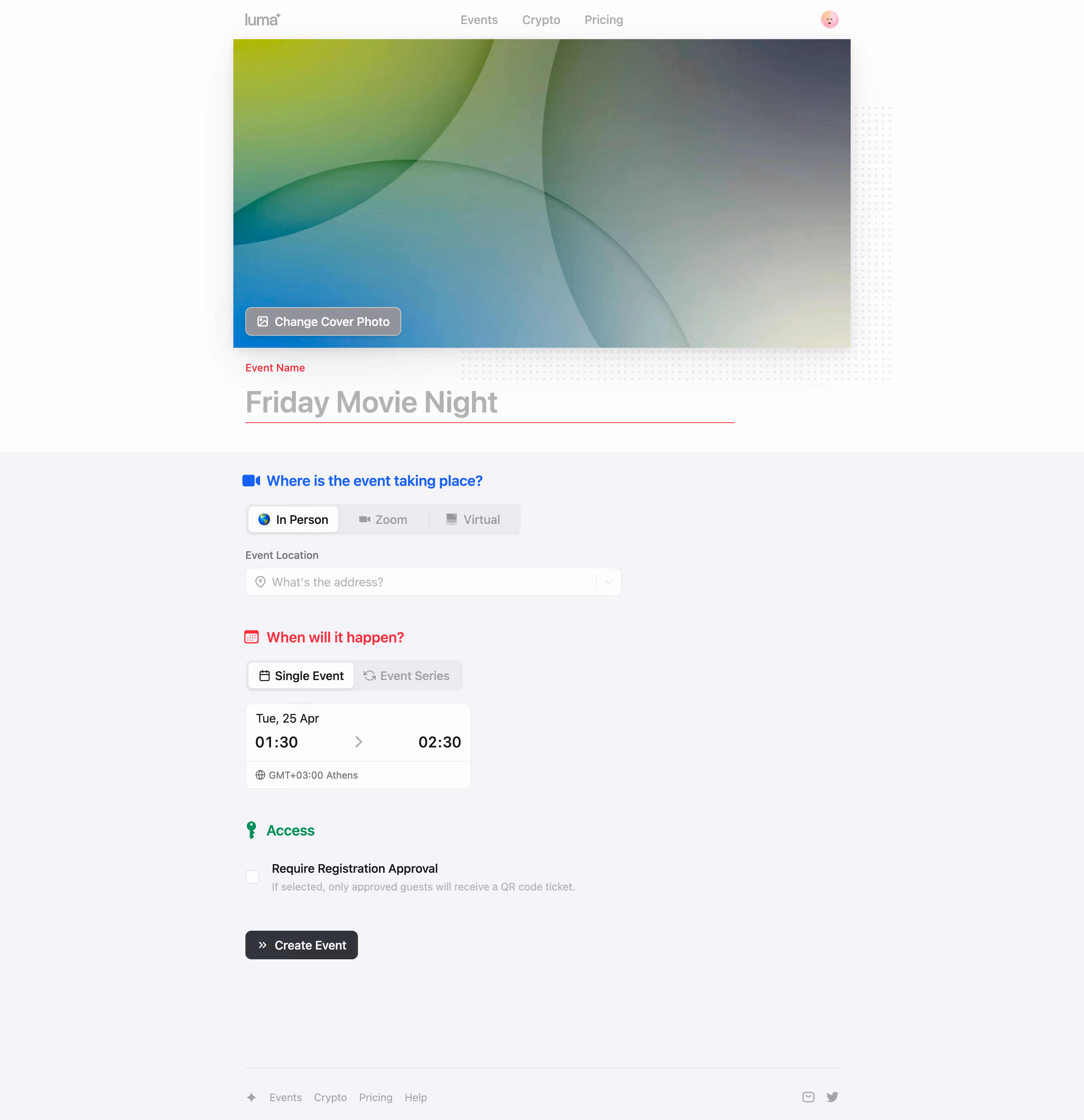 Luma Create An Event