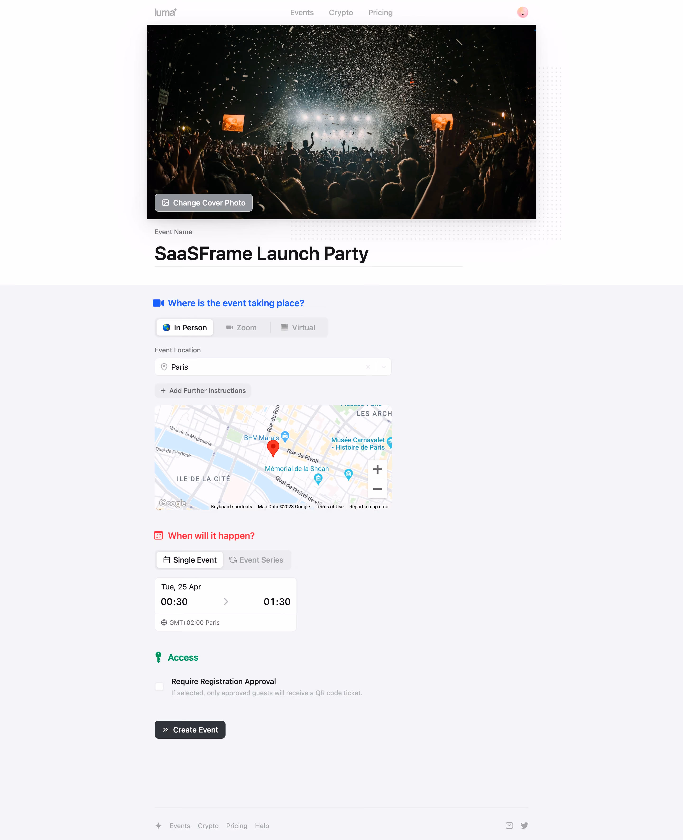 Luma Create An Event
