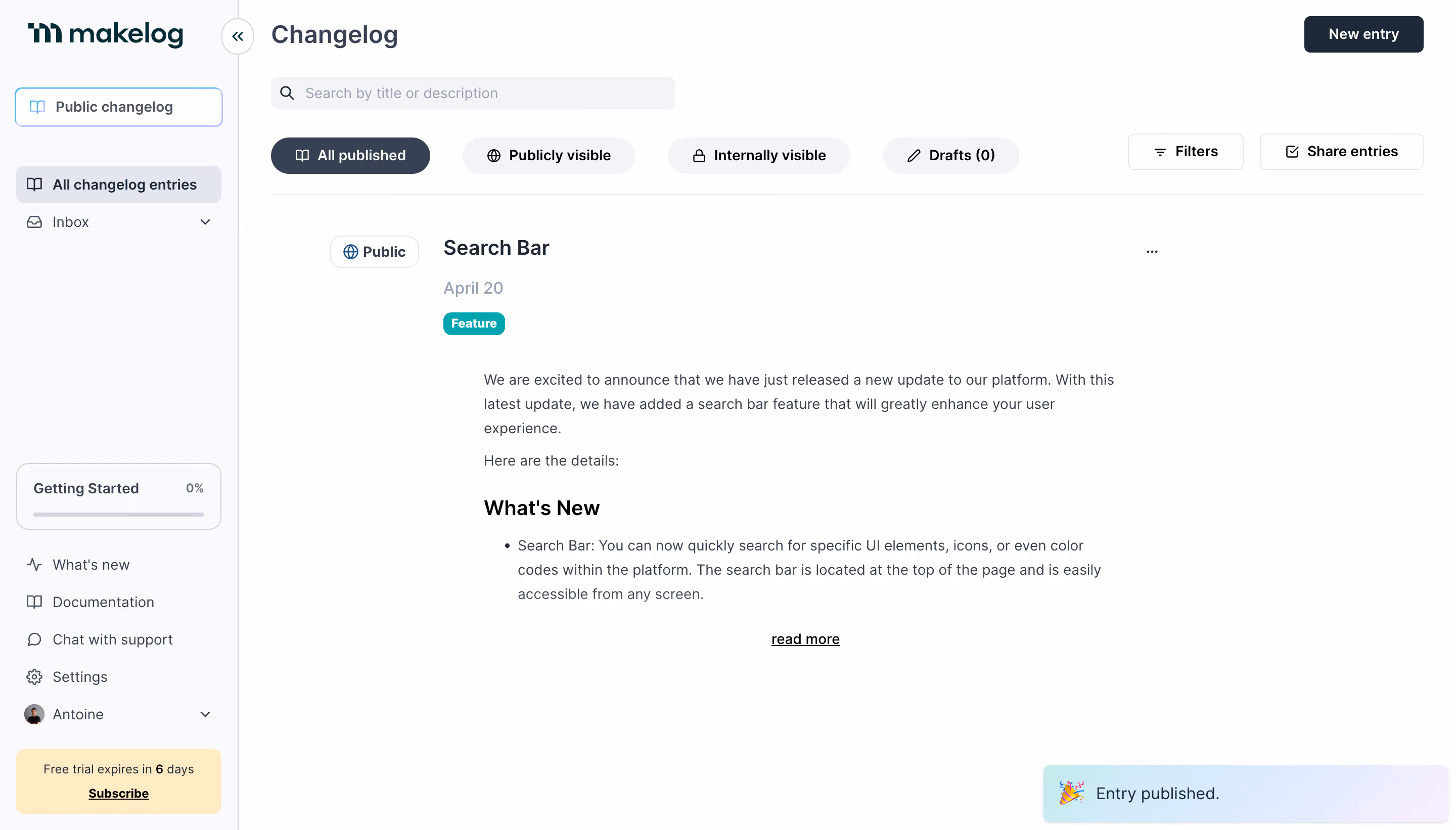 Makelog Dashboard
