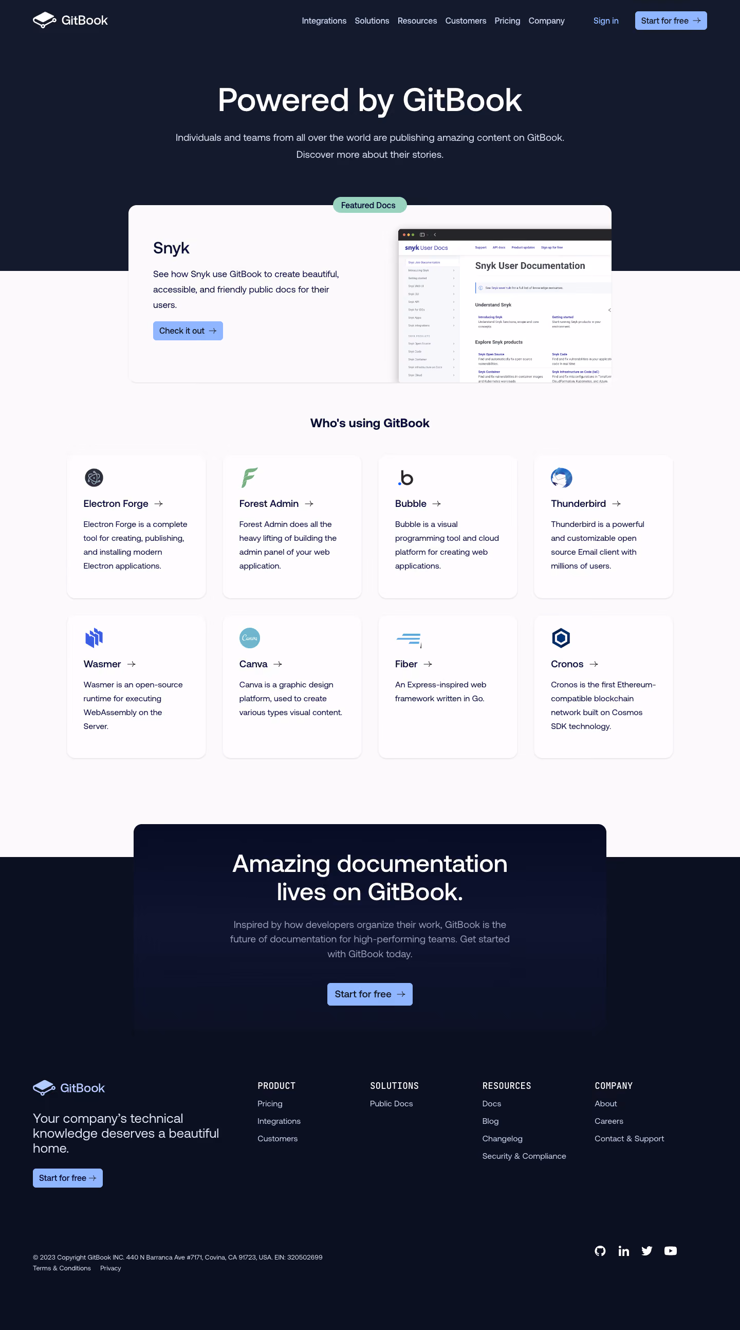 GitBook Customers Page