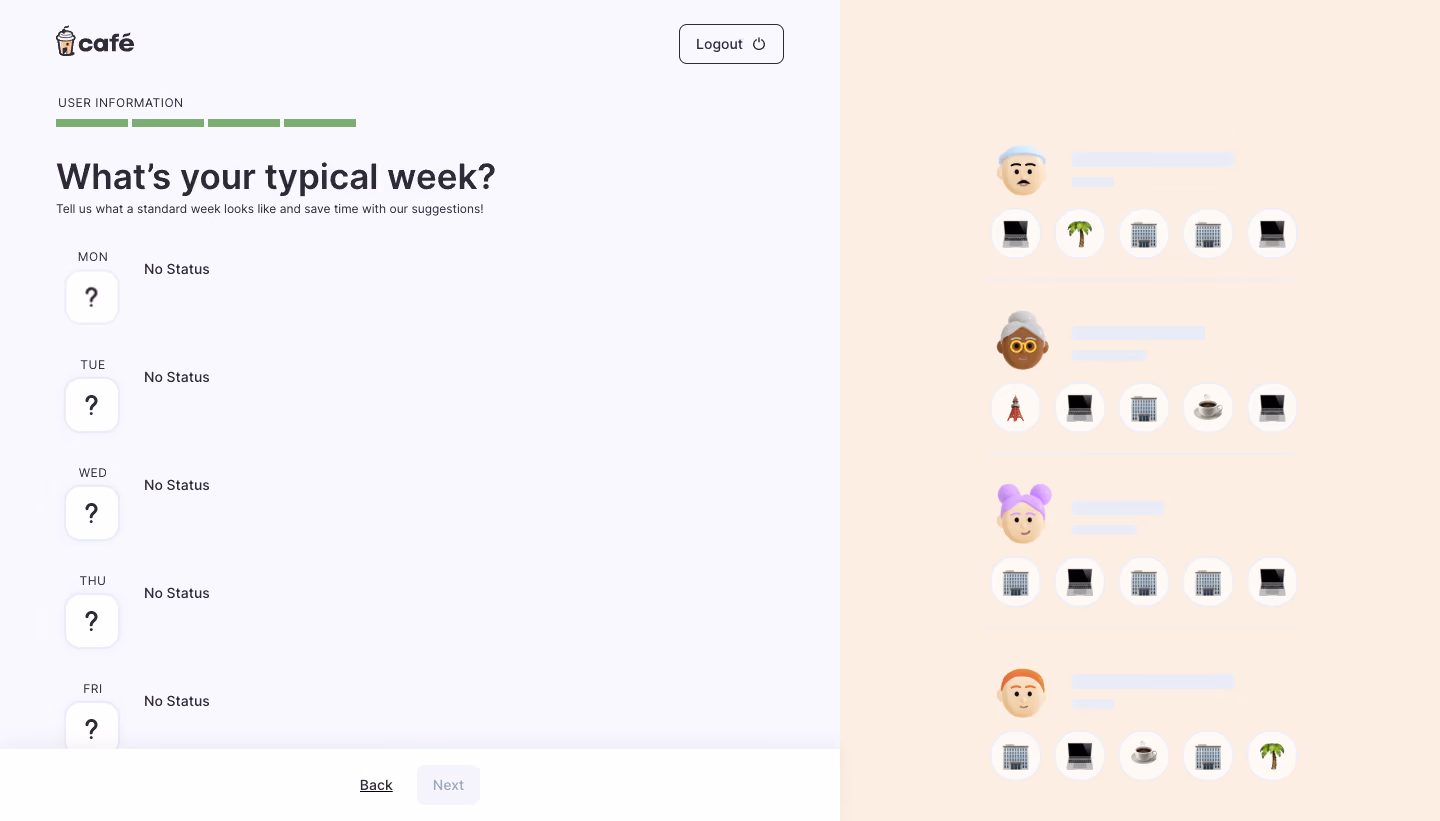 Café Schedule Setup