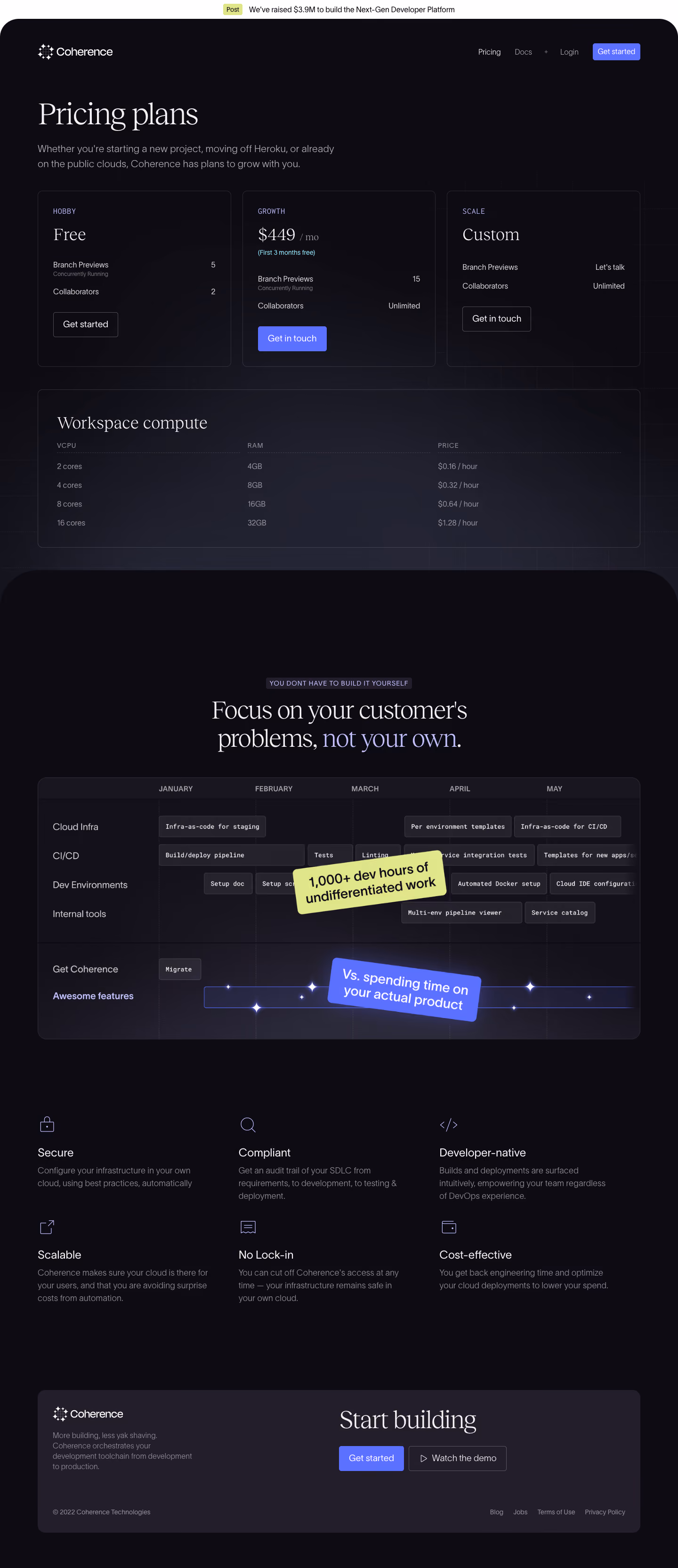 Coherence Pricing Page