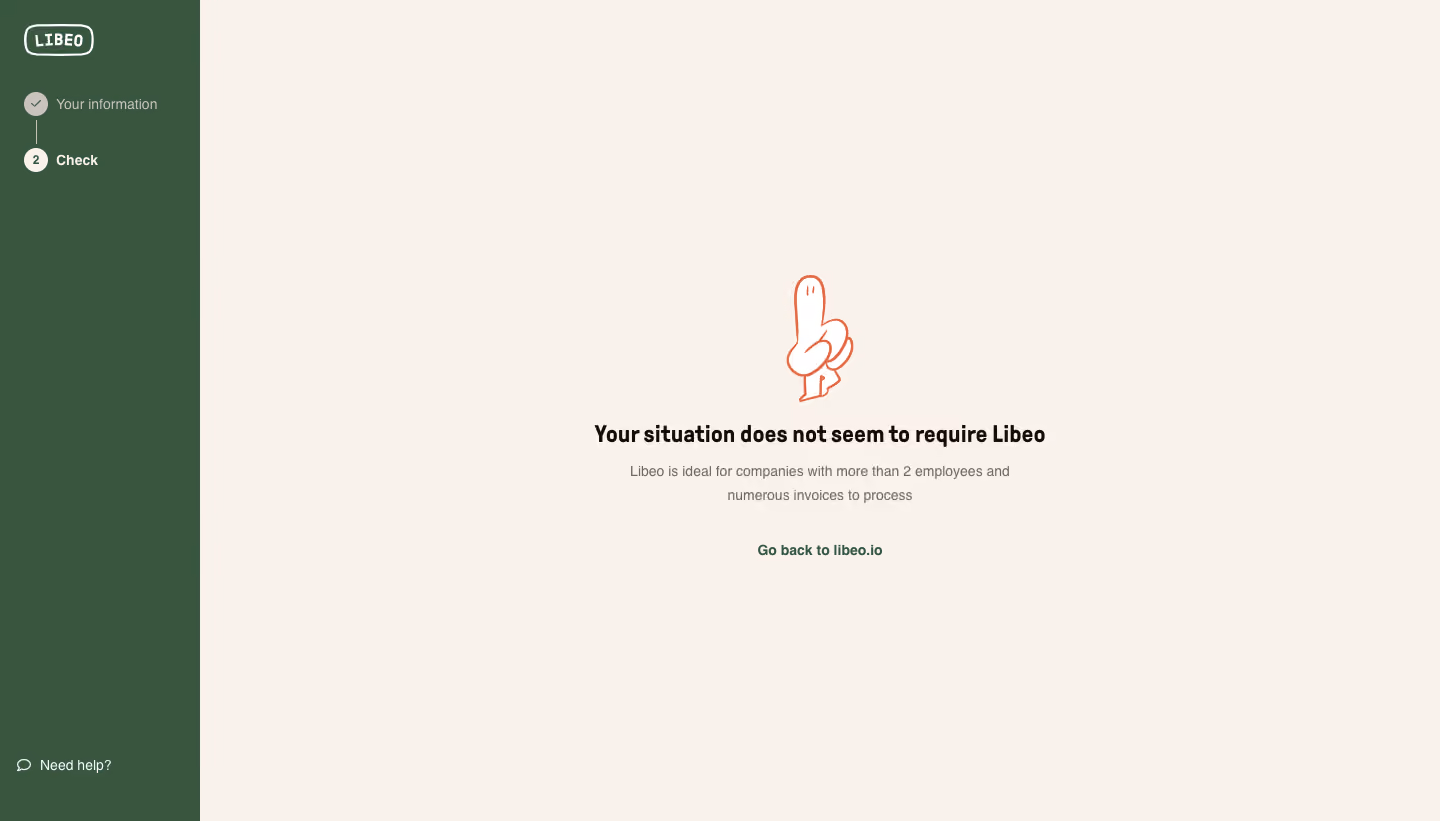 Libeo Signup Denied