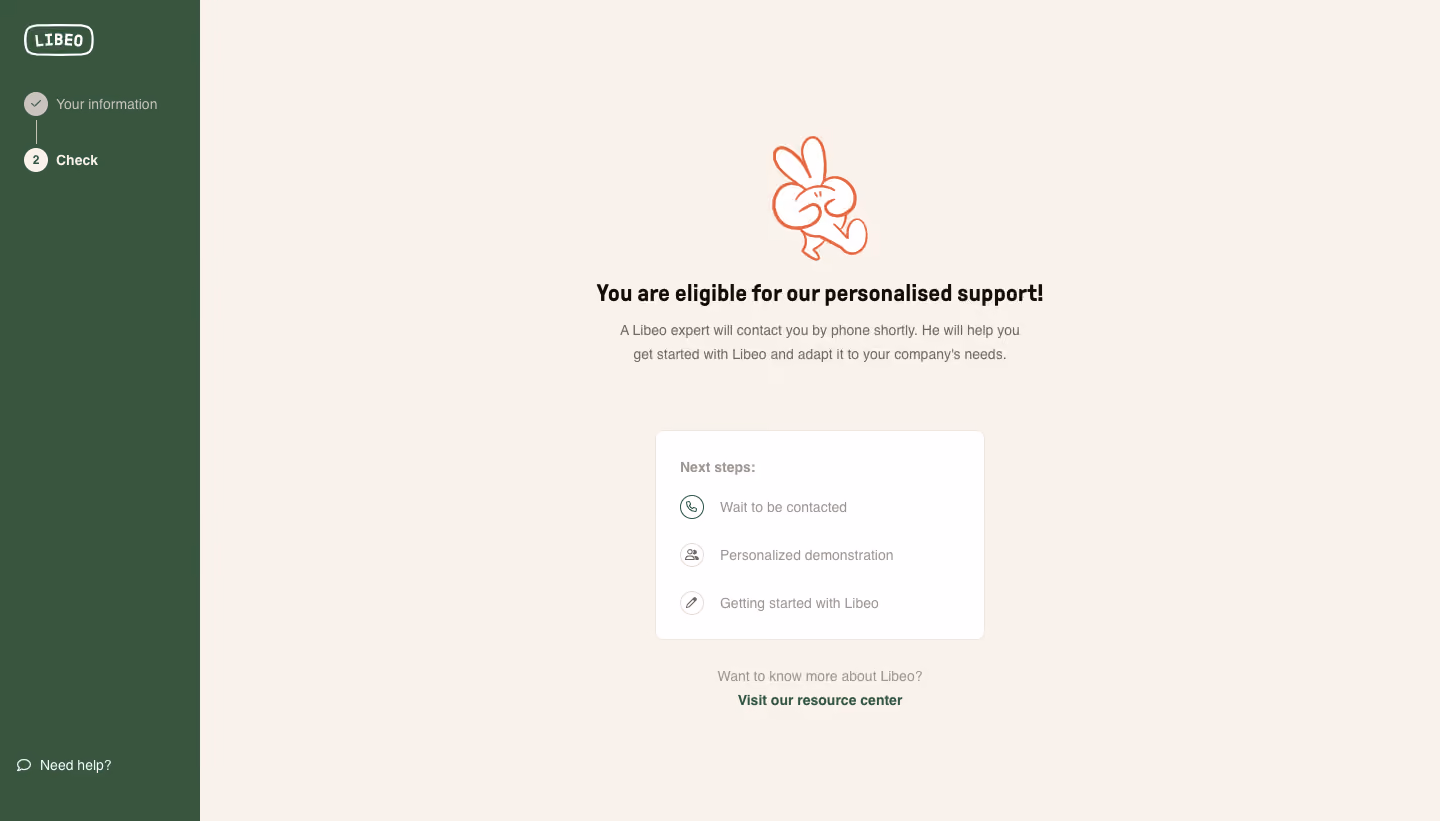 Libeo Signup Support