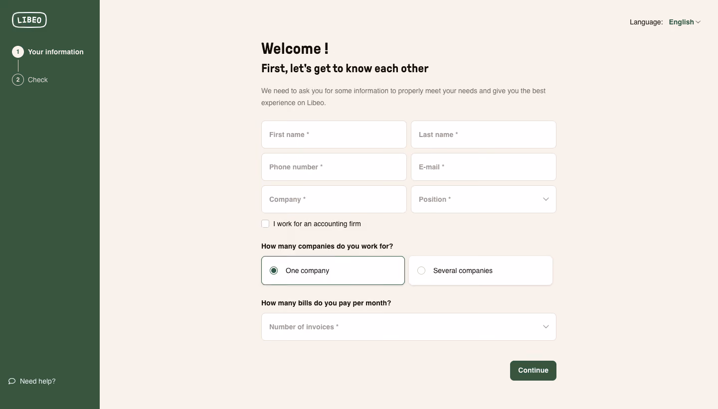 Libeo Signup