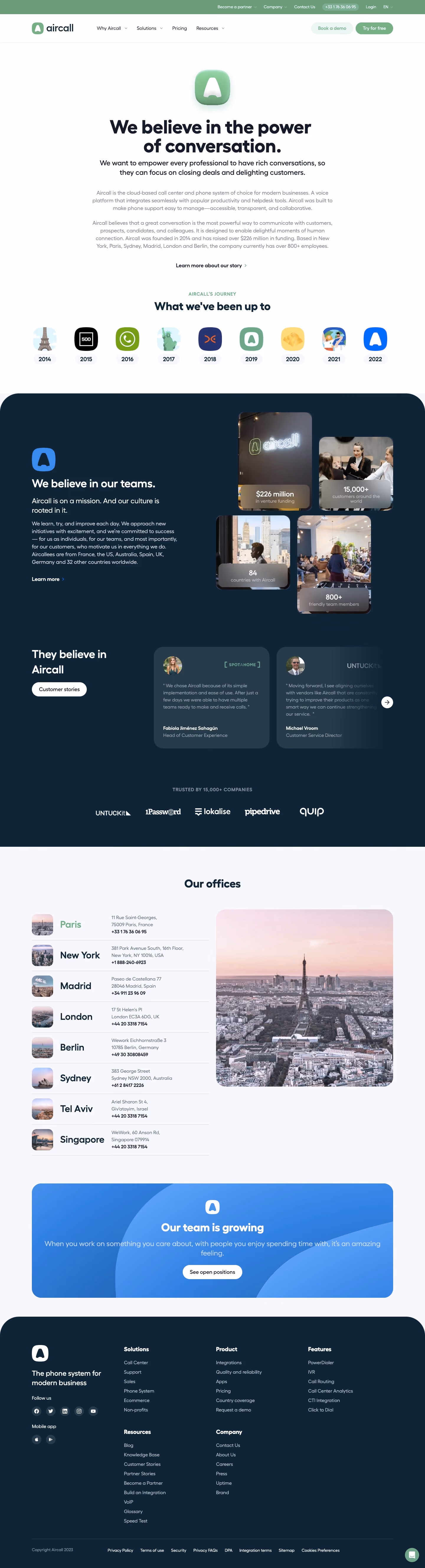 Aircall About Page
