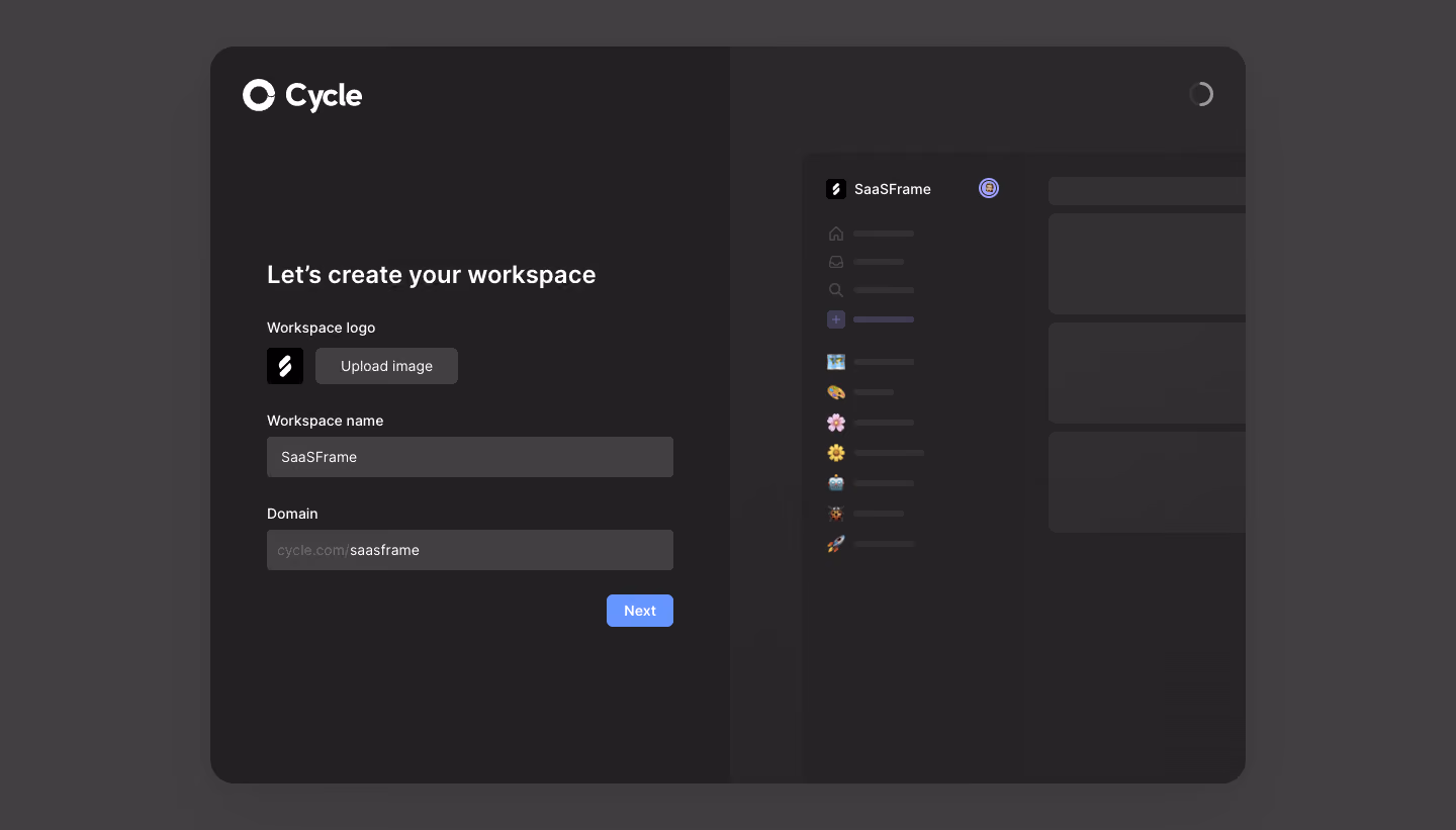 Cycle Account Setup