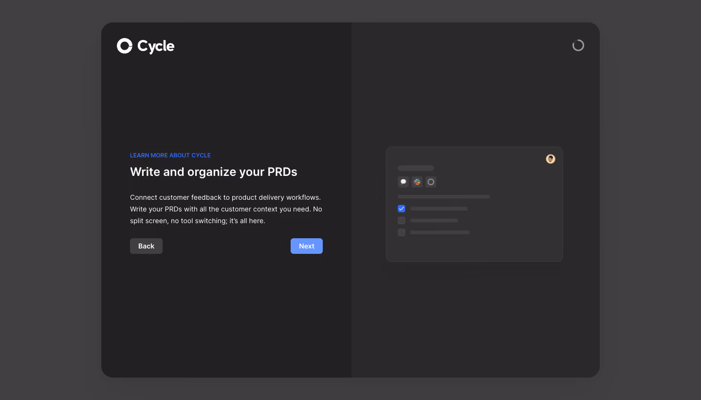 Cycle User Onboarding