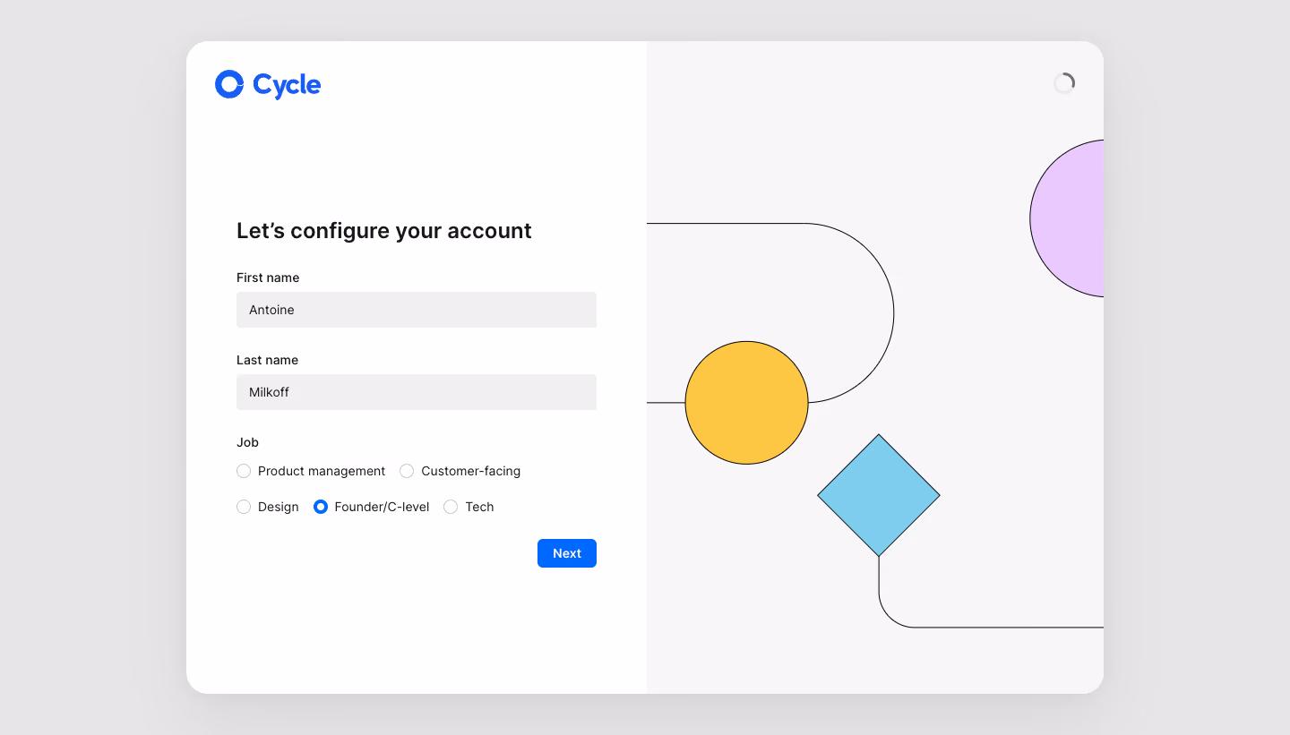 Cycle Account Setup