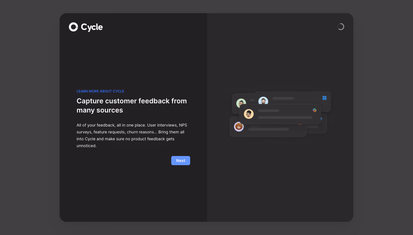 Cycle User Onboarding