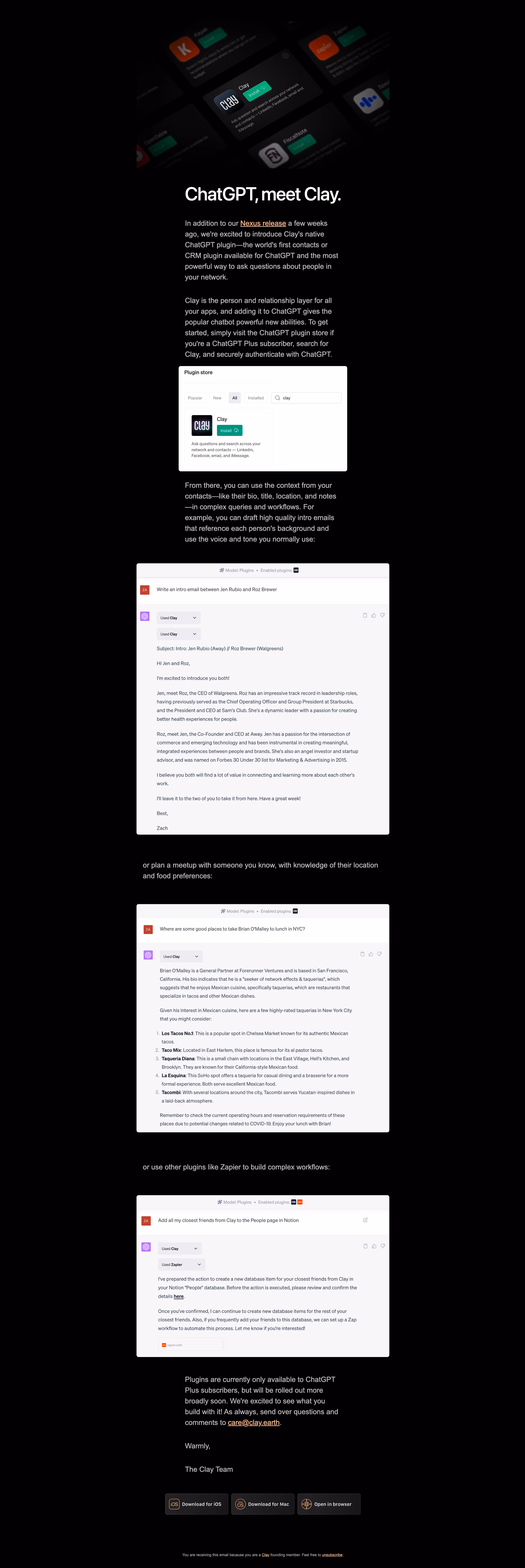 Clay Announcement Emails