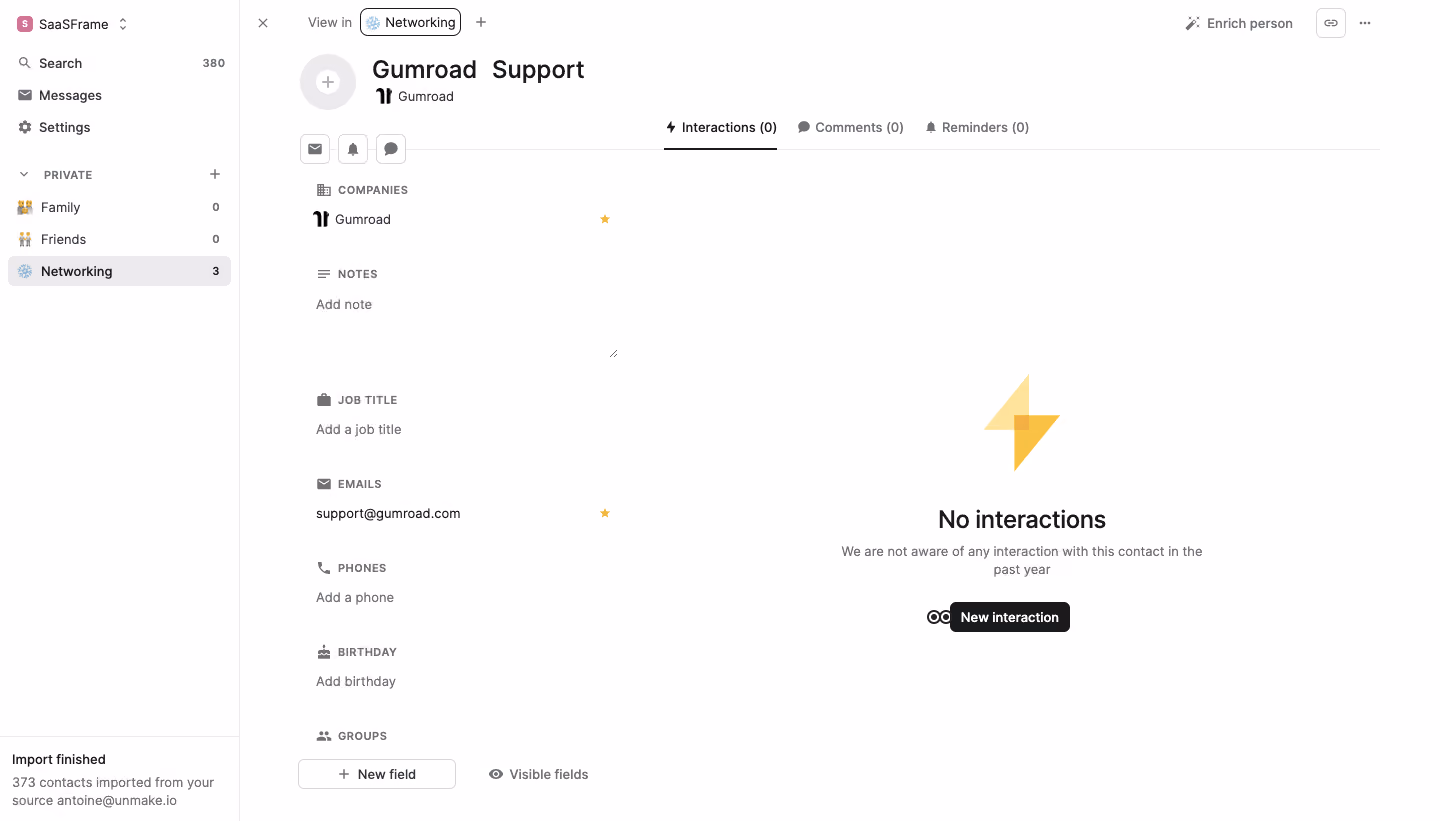 Folk Interactions Empty State