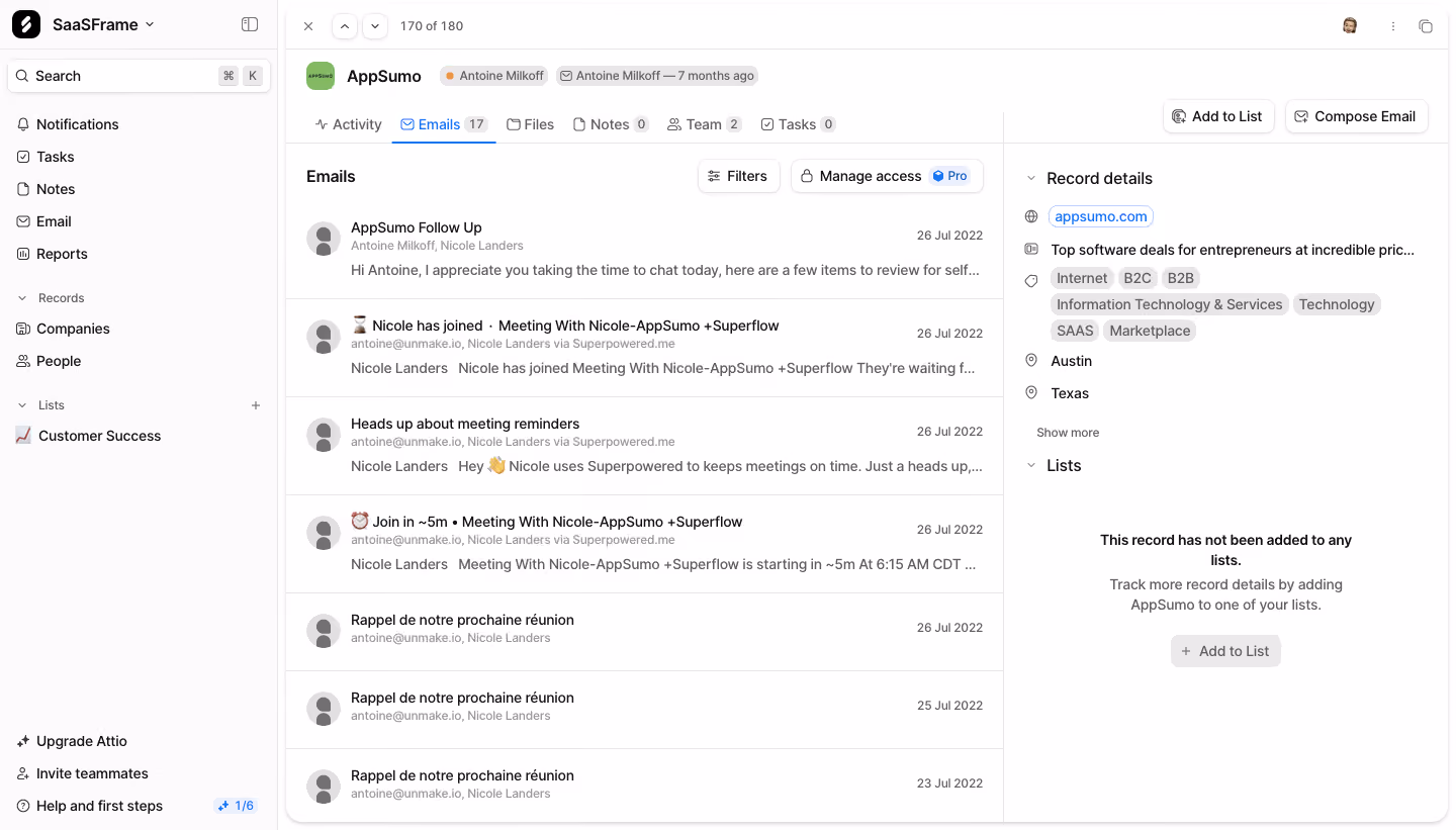 Attio Company Email List